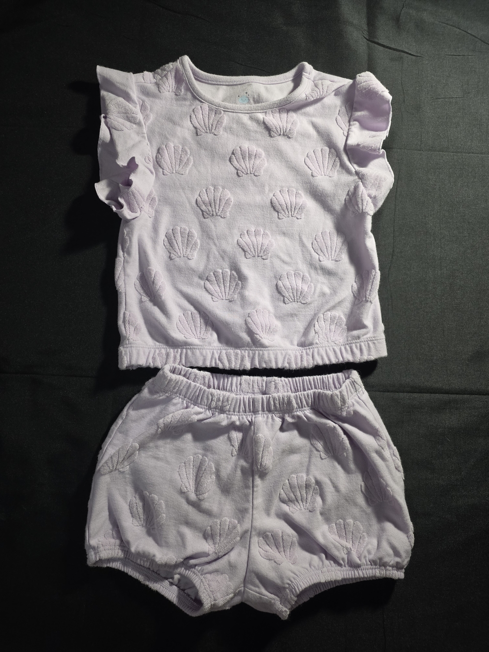 Cloud Island Baby Girls 2-Piece Seashell Outfit Set Purple Size 24M